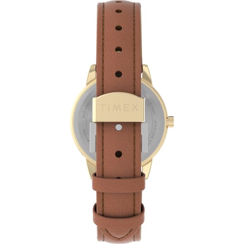 Timex Women's Easy Reader Watch, Brown/Gold Tone/Cream/30mm. 30mm, Easy-to-read Watch.