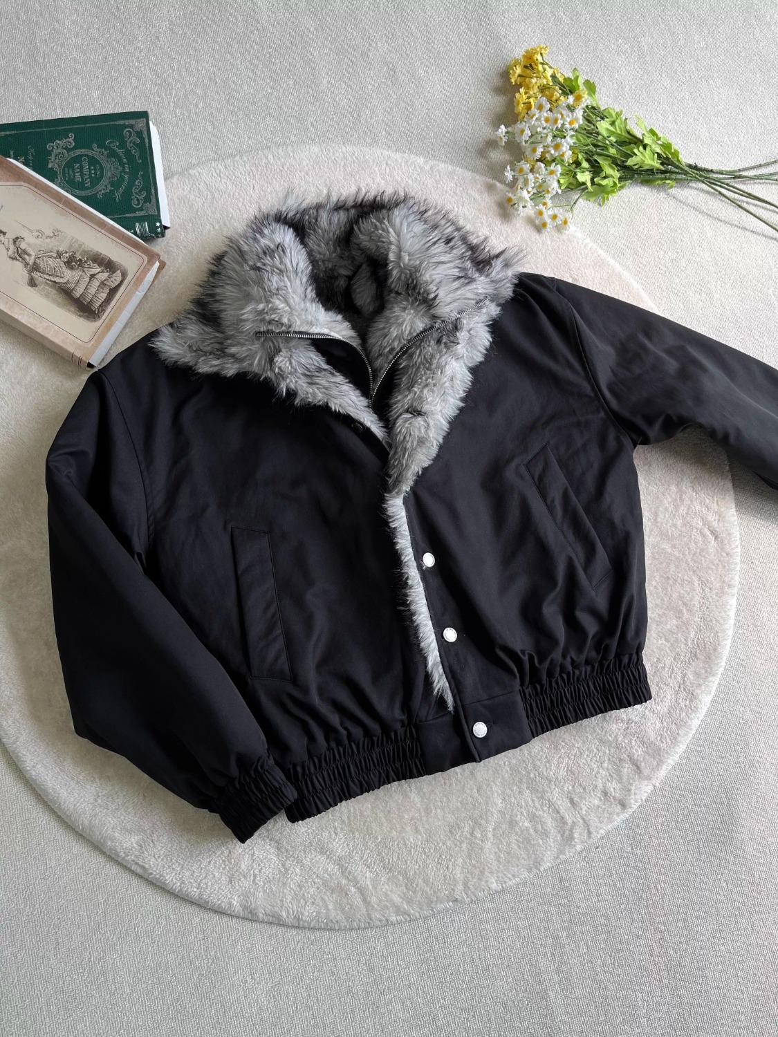 

Men s Winter Mountain Eagle Double-Layer Plush Collar Jacket, Thick and Warm American-Style Short Cotton Coat M