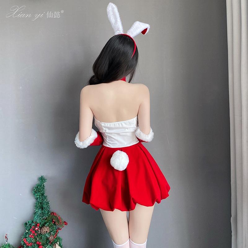 Lingerie Christmas Dress Sexy Bunny Uniform Seduction Tube Top Dress Pure Desire Performance Dress