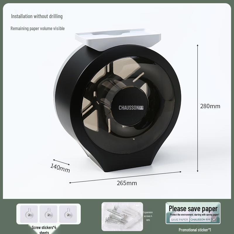 

Wall-Mounted Large Roll Paper Dispenser with Phone Stand