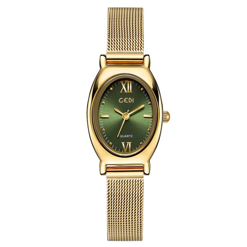 Reloj Ovalado de Alta Gama para Mujer, Pequeño y Exquisito Reloj de Guangzhou de Alto Valor, Reloj de Cuarzo Impermeable para Mujer