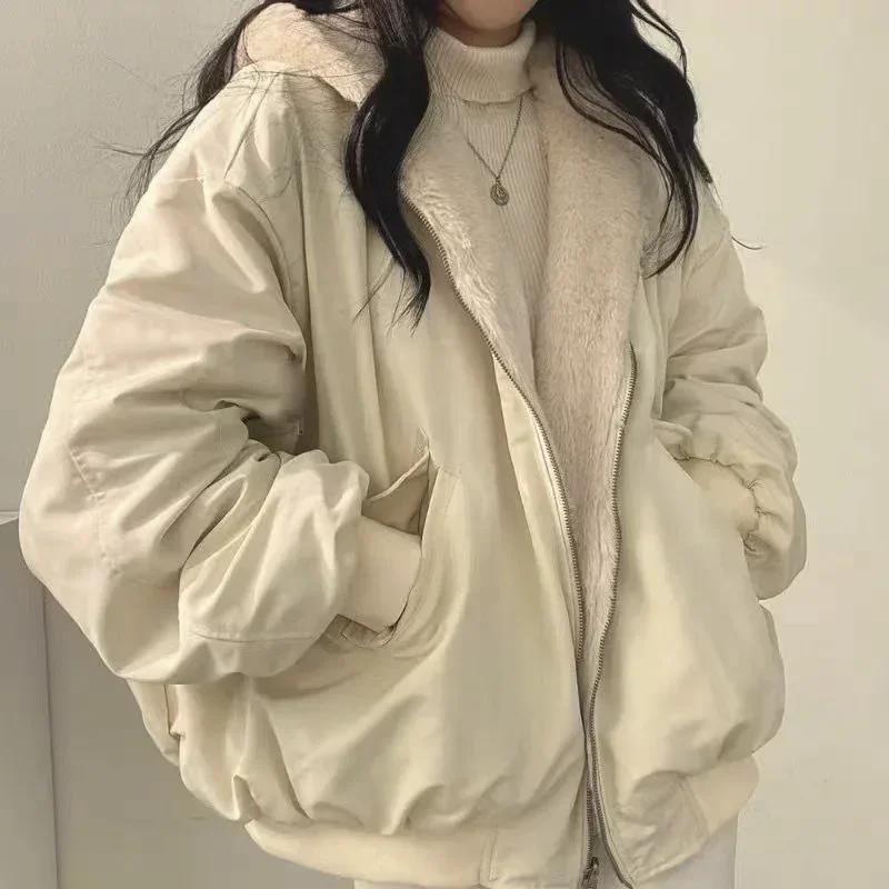 Jackets for Women Thick Warm Parkas Oversized Double Sided Hooded Coat Fashion Casual Loose Zip Up Jackets Coat
