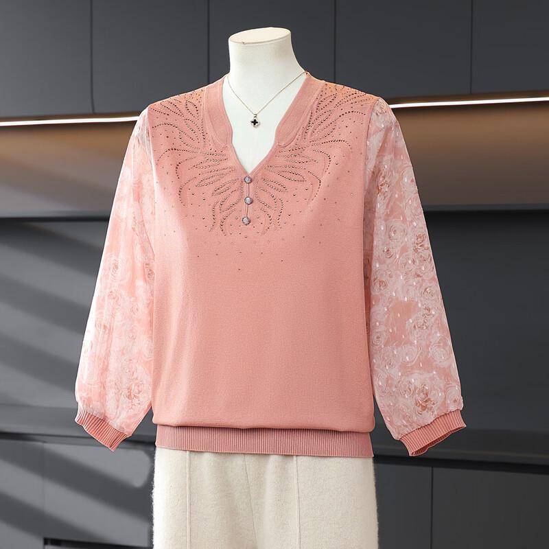 Lady Tang Women s Embellished V-Neck Pullover Knit Sweater 2XL