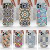 M-Moroccan Tile For iPhone 12,Mini,16,X,17,Plus,11,Max,13,XR,15,Pro,14,SE,XS,Transparent Soft Cover Case