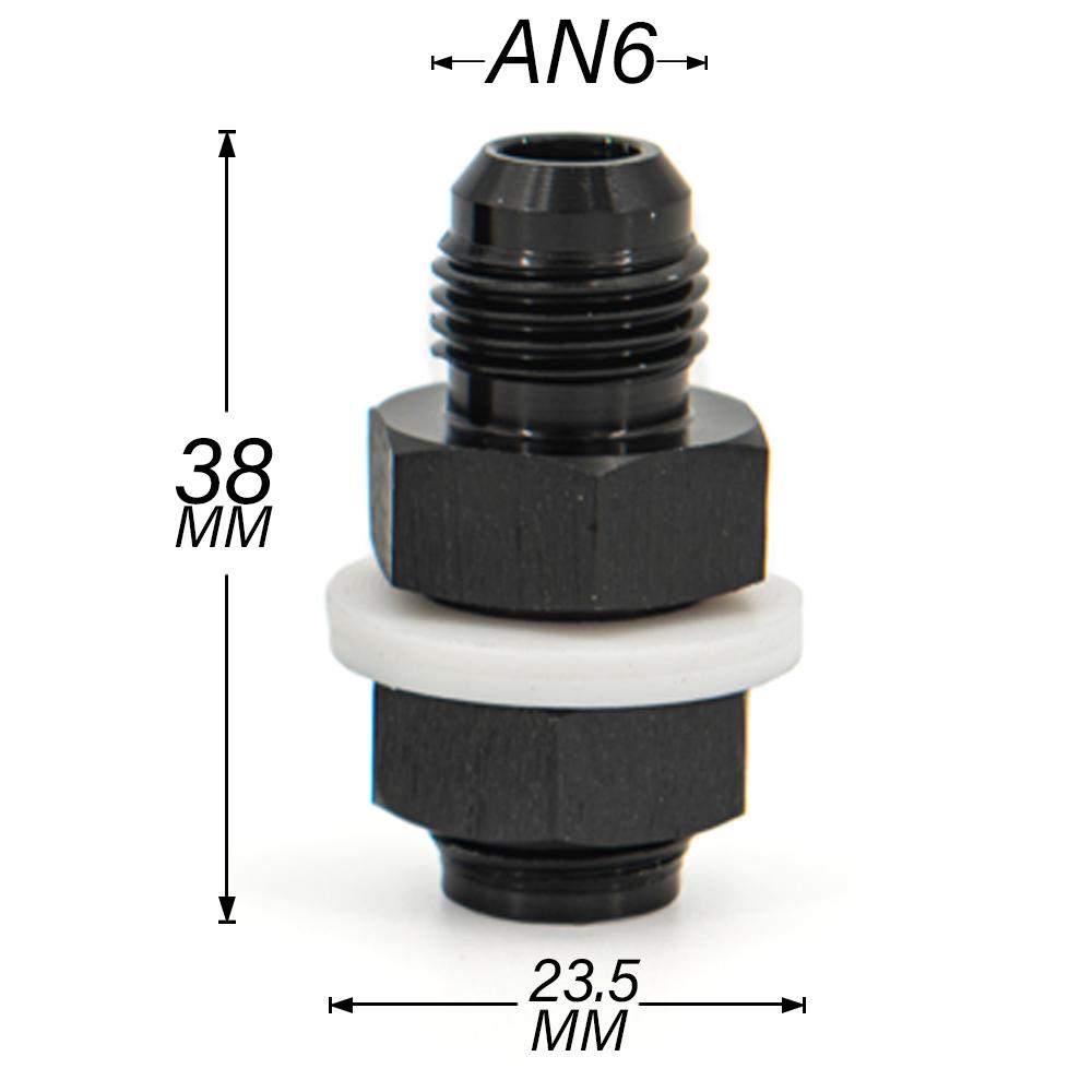 AN6 AN8 AN10 AN12 Black Aluminum Bulkhead Fitting High Pressure Fuel Line Connector Car Accessories Fuel System Fittings7