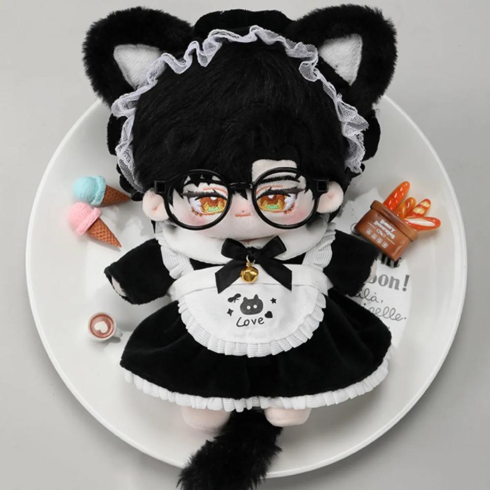 Cat Tail Cotton Doll's Clothes Maid Dress Plush Doll Clothes  Doll Accessories