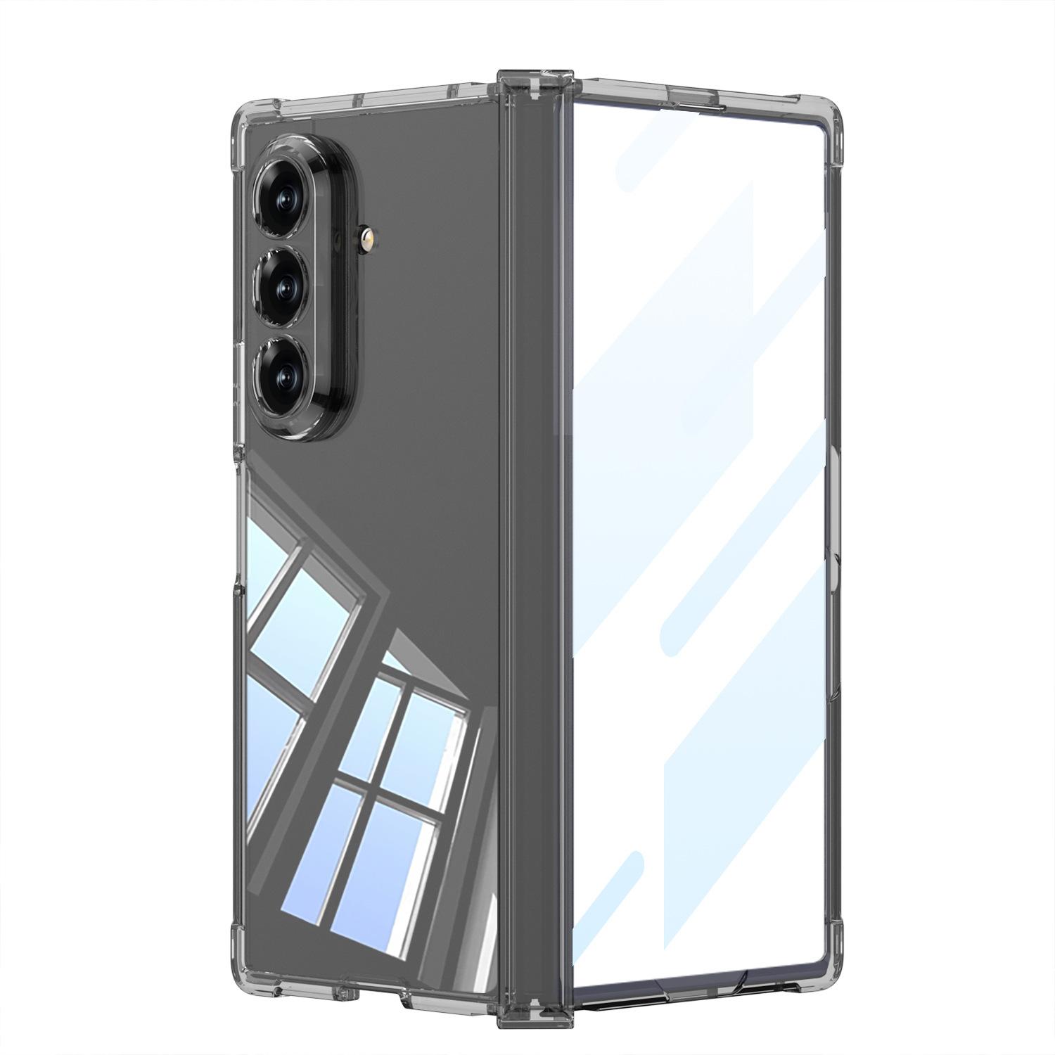 

Suitable for Samsung Z Fold7 Airbag Mobile Phone Case Folding Shell Film Integrated Transparent Solid Color Magnetic Folding Protective Cover SM-Fold7