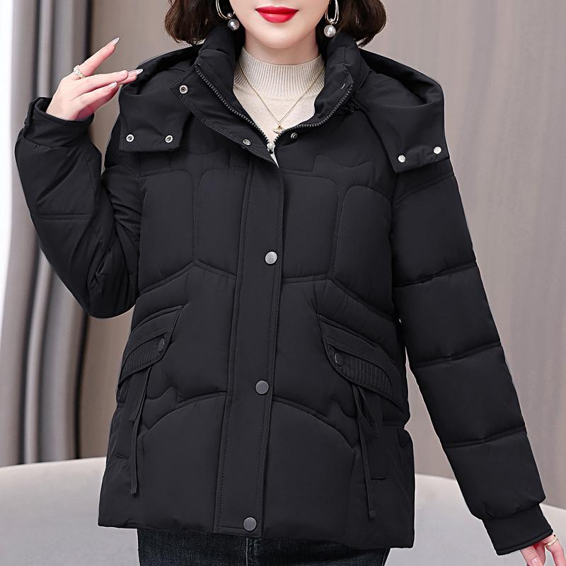 Plus Size XL-5XL Fashion Winter Woman Parkas Hooded Thick Warm Jacket Loose Middle Age Women's Coats