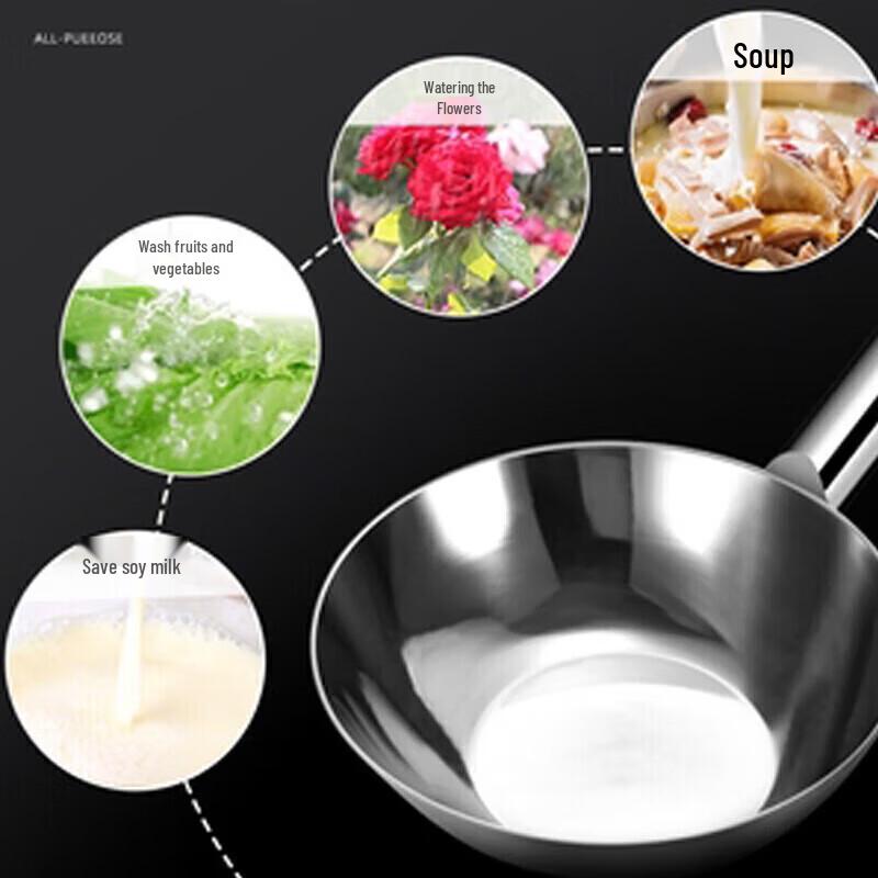 Verdickte Edelstahl-Wasserkelle mit langem Griff