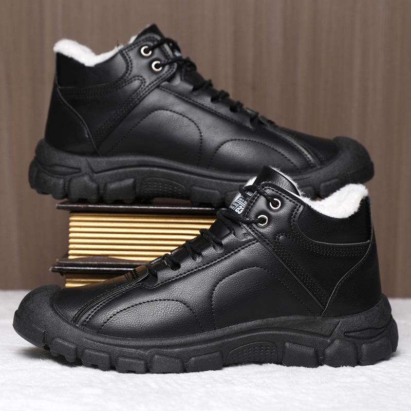 2025 Herren Plüsch Verdickte Martin Stiefel: Vielseitige Leder-Schnee- & Baumwollschuhe für Frühling/Winter