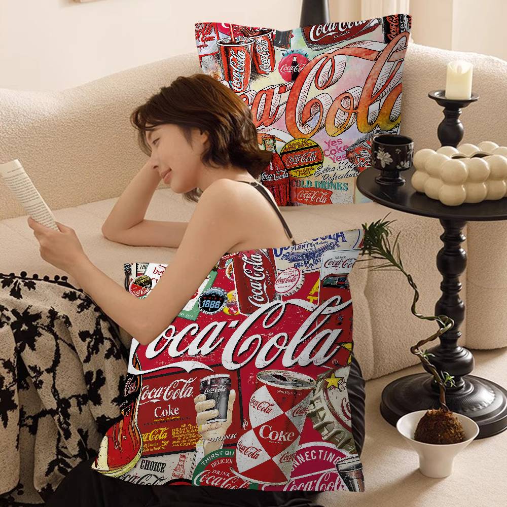 C-Coca Logo C-Colas Kissenbezug Für Schlafzimmer Zimmer Und Wohnzimmer Sofa Dekokissenbezug