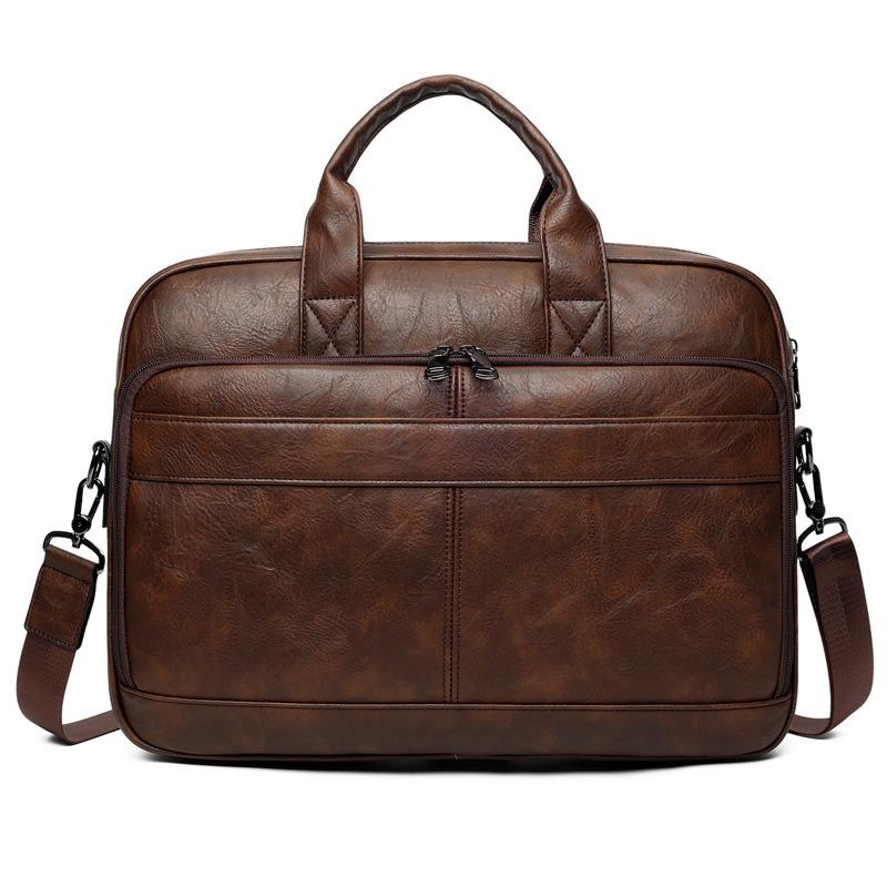 

Мужская сумка-портфель большой вместимости, деловая сумка для компьютера 42*8*30см коричневый