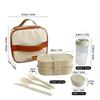2Pcs/Set Plastic Fruit Salad Food Container With Cute Strap Portable Oval Bento Box For Kids Students Microwaveable Lunch Box