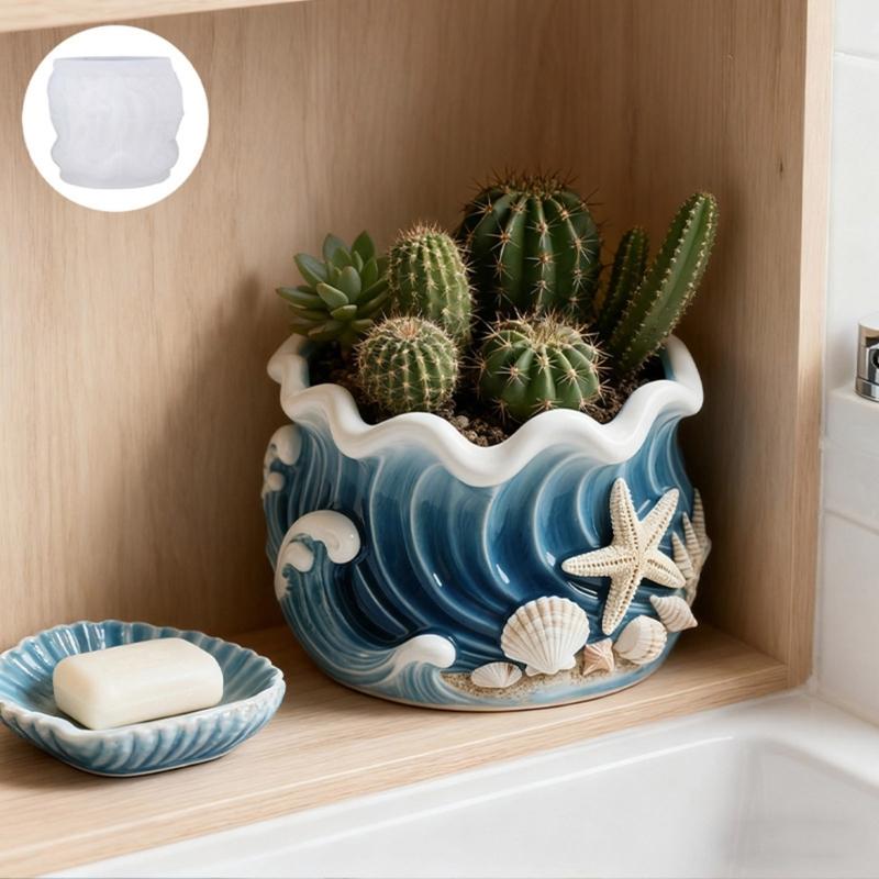 Flexible Tint Curved Silicone Mold for Resin Jewelry Making Crafting Nonstick Perfect for Greenery and Decorative Holder