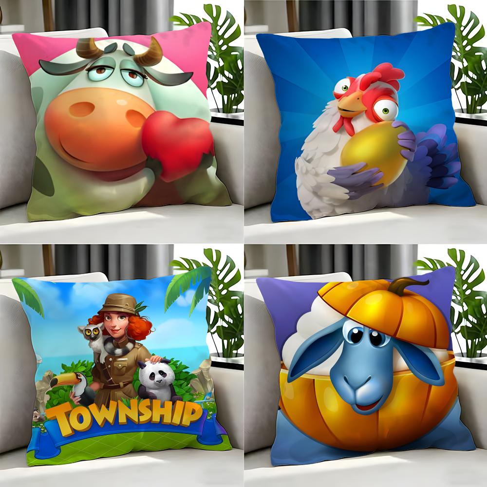 game Township Cushion Cover Cushion Cover Set Pcs x x x Pillowcase Decorative Sofa Home Decor
