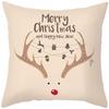 Merry Christmas Cushion Cover Santa Claus Elk Pillow Cover Living Room Sofa Home Room Decorations