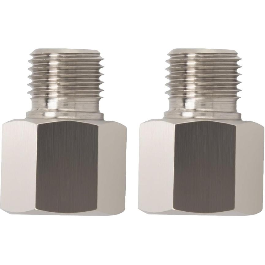 2 Pcs Sender Adapters 1/8in NPT Female to M10 x 1.0 Male Threaded Pressure Gauge Adapter with Washer, Stainless Steel Oil Reducer Adapter