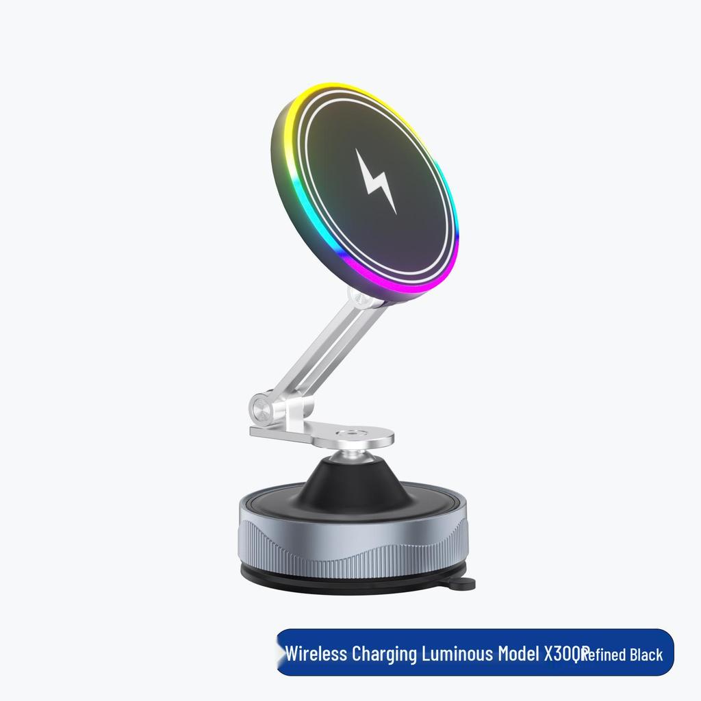 2026 15W Wireless Fast Charging Suction Cup Magnetic Phone Holder with Automatic Electric Vacuum Adsorption