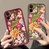 Wzór kwiatowy Odporne na wstrząsy Etui na telefon Dla iPhone 16e 16 15 14 Pro Max 13 12 Pro 11 14 15 16 Plus Kolor Cukierkowy Silikonowe Miękkie Matowe Pokrowce Fundas