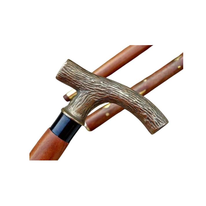 

Старинная латунная дизайнерская ручка в викторианском стиле деревянная винтажная трость для ходьбы