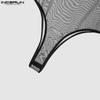 INCERUN Muži prohlédnou Slim Tops Mesh bodysuits