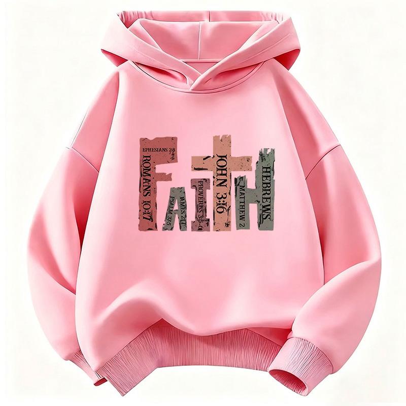 Vintage Faith Colorful Design Hoodie Kids Children's Sweatshirt Hoody Casual Hoodies for Boys Girls Clothes