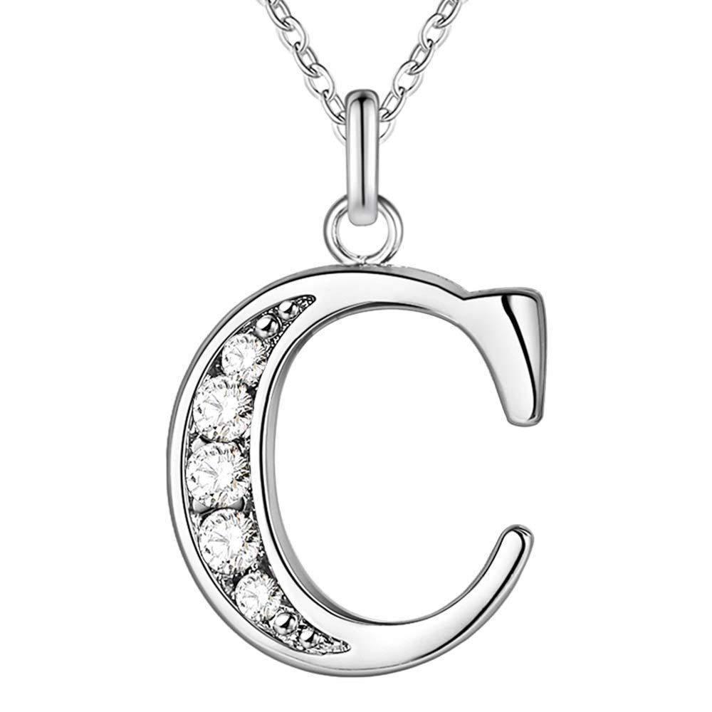 Hip-Hop Diamond Initial Necklace - Stylish 26-Letter Pendant for Men and Women