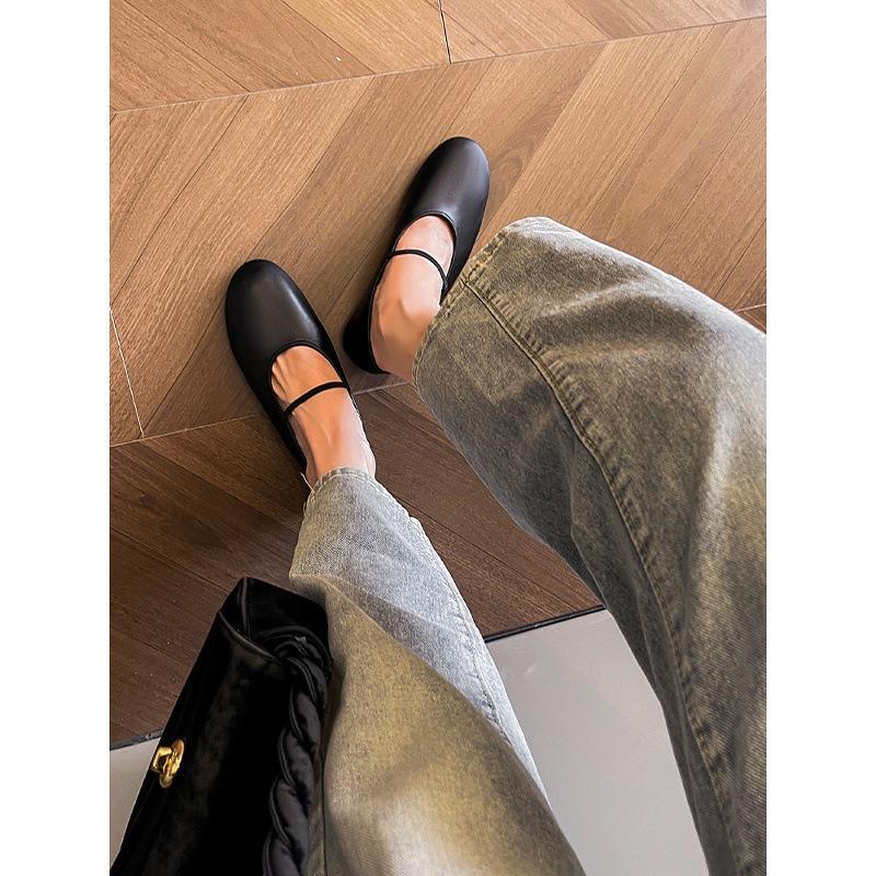 Single Shoes French New Fairy Gentle Evening Mary Jane Ballet Pregnant Women Lazy Flat Granny Shoes Soft