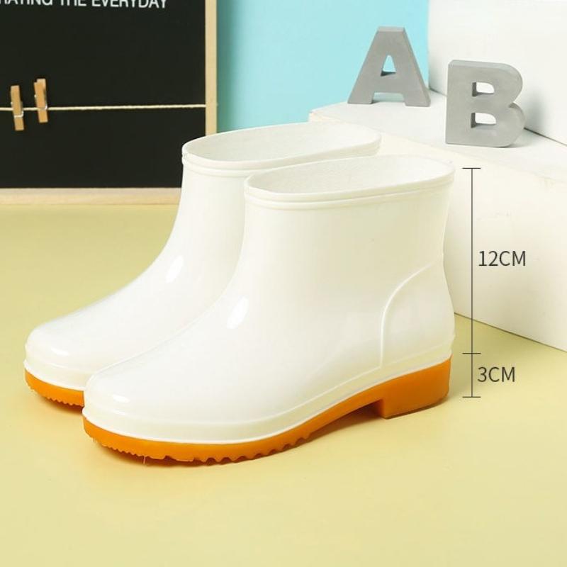 Silicone Young Students Lightweight Male Shoes Round Toe Waterproof and Non-slip Plastic Pvc Water Teenagers Men s Rain Boots 36