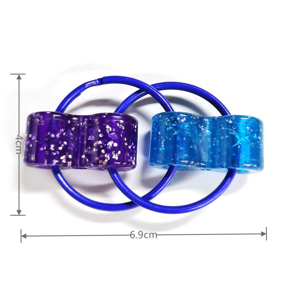 Double Circle Flip Decompression Chain Fidget Finger Rotator Sensory Toy Metal Puzzle Keychain Handle Piece Enlightenment Gift