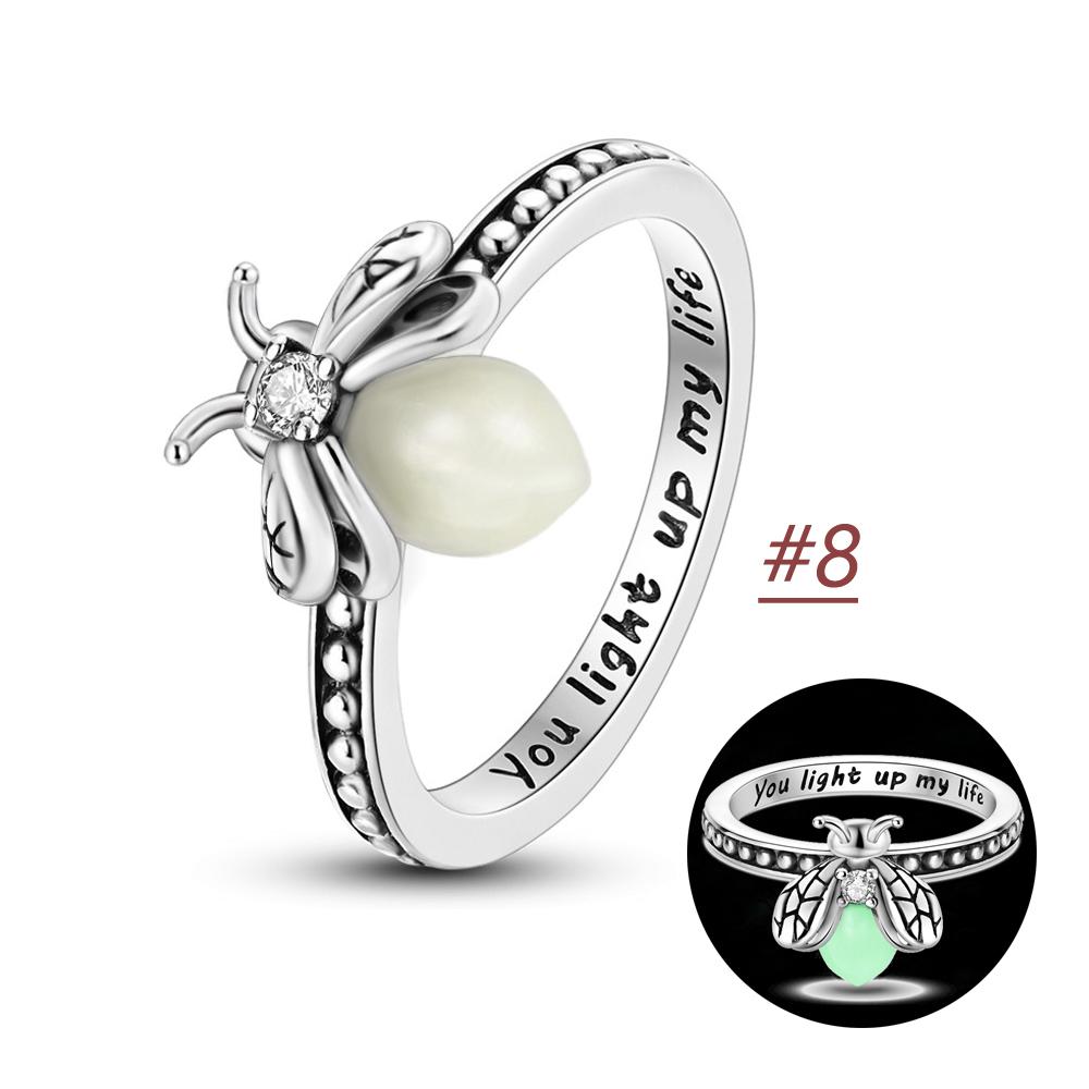 Summer Glow-in-the-dark Firefly Charm Pan Bracelet DIY Silver Gold Plated Women Jewelry Gift for Her