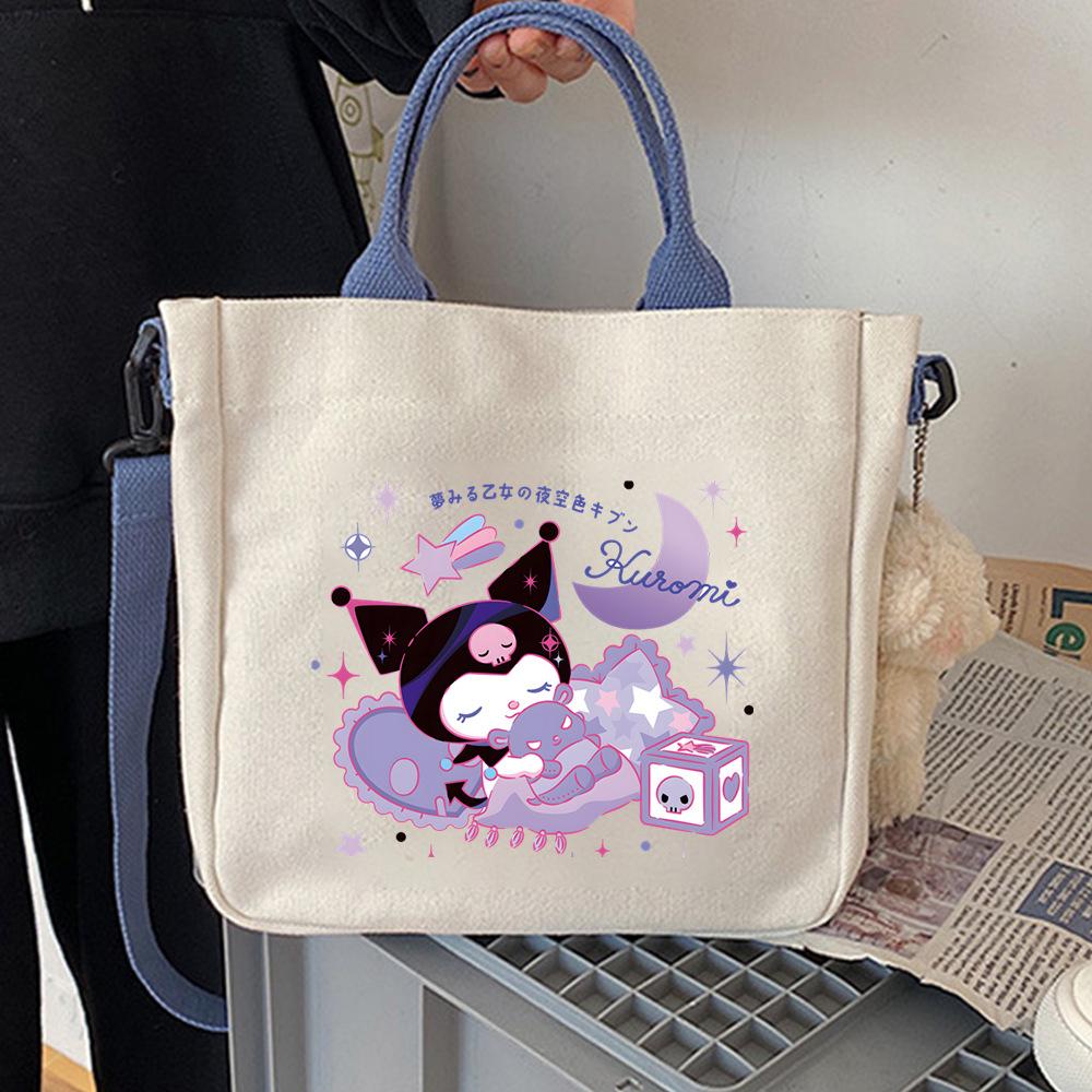 Japanese Cartoon Cute Hand-Held Canvas Bag Niche Design Shoulder Bag To Work Commuter Messenger Bag Woman