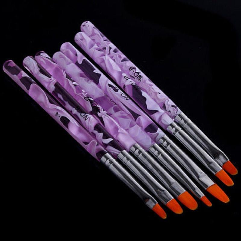 7Pcs1Set Fashion Women Ladies  UV Gel Nail Art Brush Acrylic Polish Painting Design Pen Kit Tools