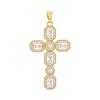 Multicolor Zircon Cross Pendant Necklace with Copper Chain
