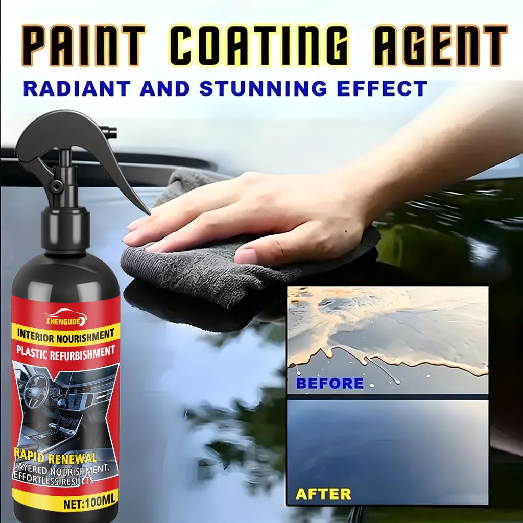 Multi-Purpose Plastic and Rubber Interior Color Restorer, Used for Interior Refurbishment, Tire Shine Treatment, Anti-Aging, and Scratch Repai