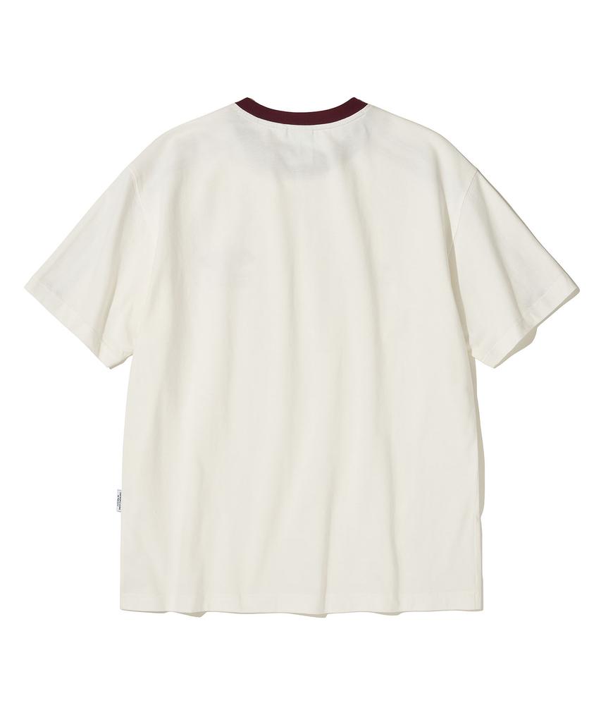 URBANDTYPE Football Jersey T-Shirt_White/Burgundy