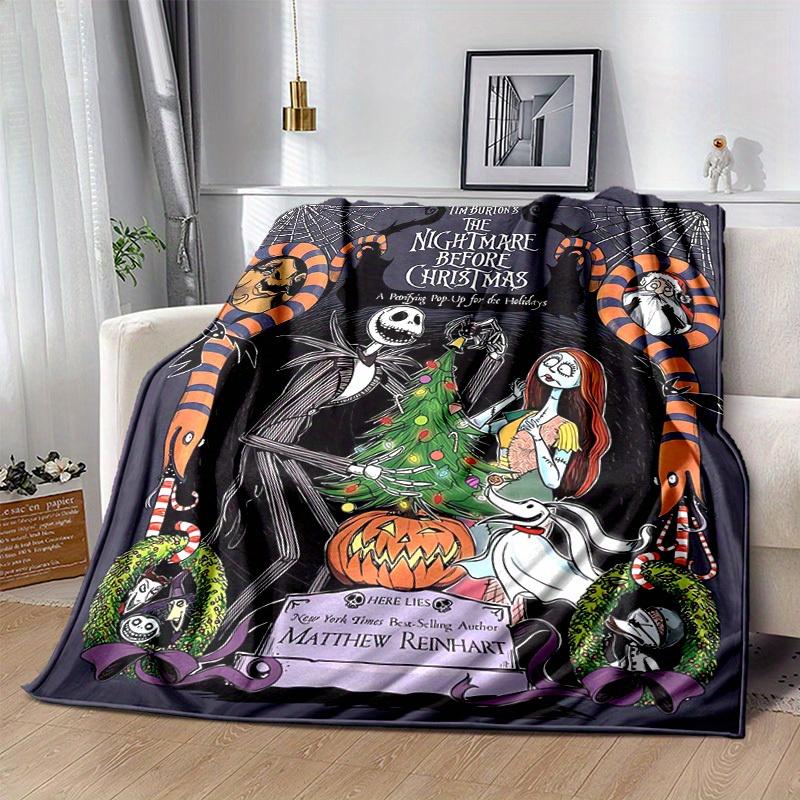 1 ks, Útulná deka s motivem The Nightmare Before Christmas pro domácí dekoraci: Perfektní flanelová deka do ložnice, obývacího pokoje, na cesty, kempování, do auta