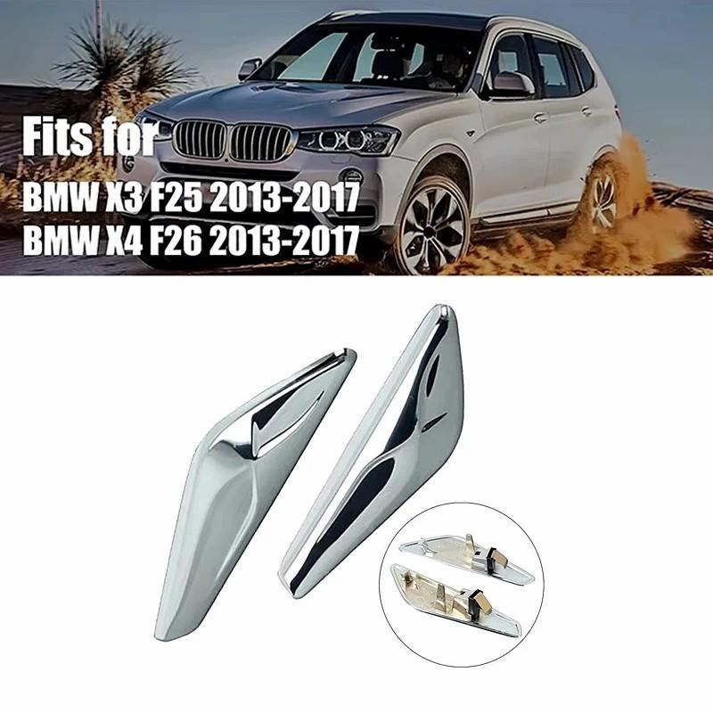 Framsida Krom Skärmlist Finishers Markör Blinkers Ljus Lampa Skyddslister För BMW X3 X4 F25 F26 2013-2017