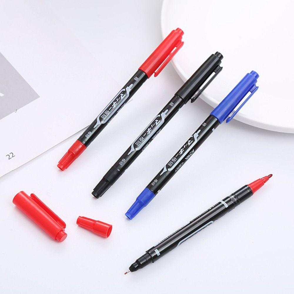 10 Stück/Karton Plastik Doppelend-Marker Schnelltrocknender Schreibstift Neuer Markerstift