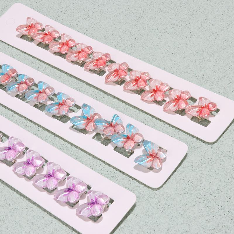 Korean Sweet Butterfly Bean Pod Mini Hair Clips for Girls: Princess Braided Pigtail Decoration