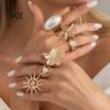 Bohemian Stackable Rings 6Pcs/Set Finger Ring Set, Ocean Style Adjustable with Imitation Pearl And Shell Texture, for Women