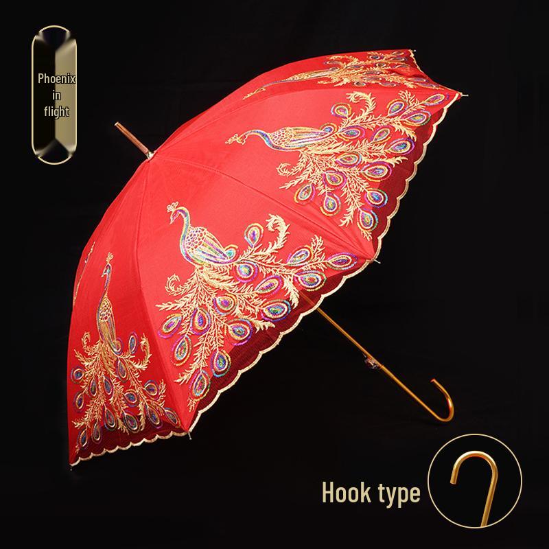 Chinese-Style Red Wedding Umbrella for Brides – A Traditional Dowry and Celebration Accessory