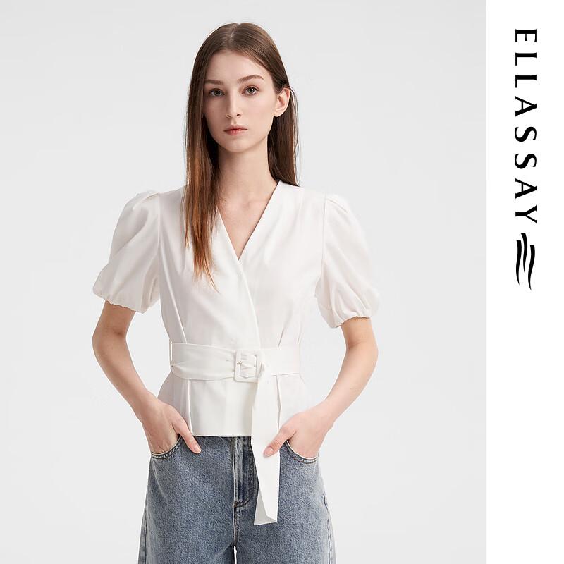 ELLASSAY French Style V-Neck Blouse M
