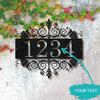 Unique Personalized Antique Metal Address Sign Wall Mountable Power Free Home Decor