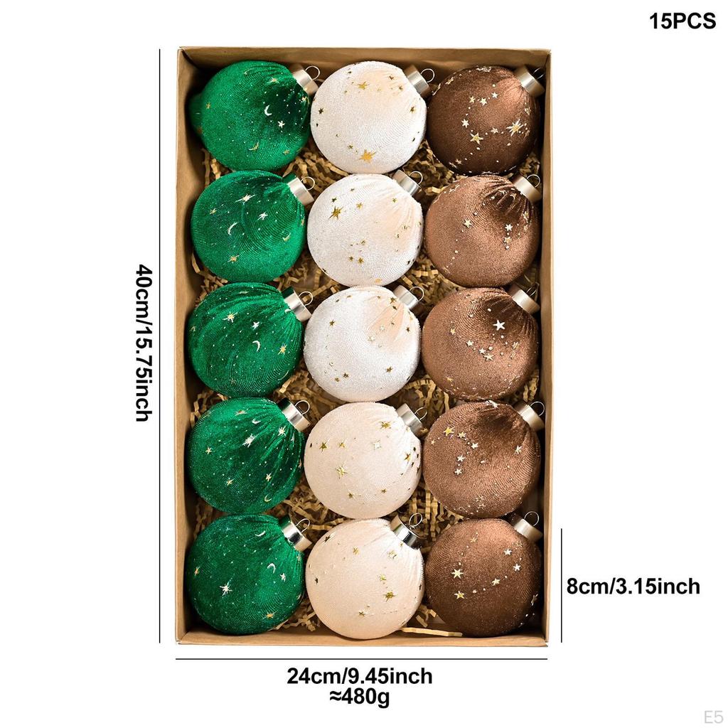 15 Pieces Christmas Tree Hanging Ornaments, Decorations, Decorative Ball
