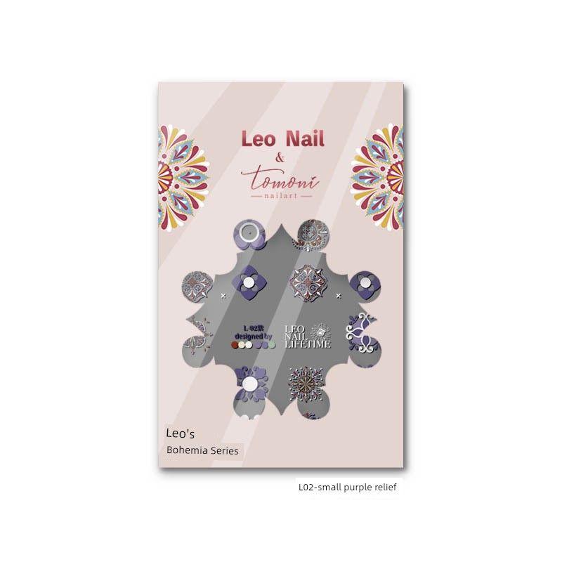 

Co-Branded L02 Embossed Bohemian Nail Sticker leo-L02