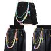 Candy Color Double Layer Resin Belt Chain With Heart Lollipop Decor For Unisex Adults
