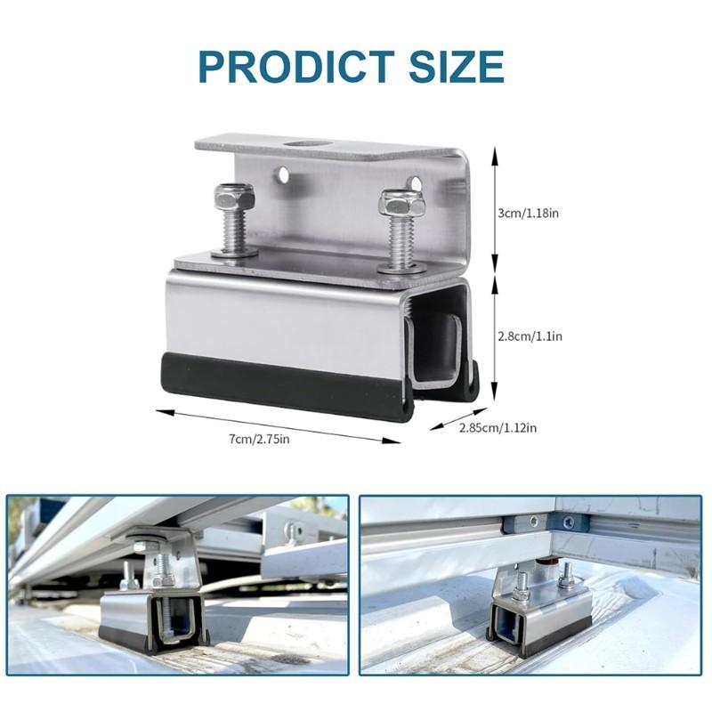 6PCS Roof Rack Mount Kit RV Roof Mount Kit Roof Rack Brackets Easy tallation For Solar Panel Camping