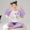 100% Cotton Girls Long Sleeve Pajama Set Cartoon Print Sleepwear Kids Home Wear