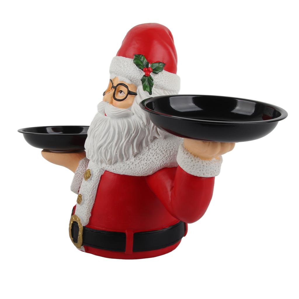 Xmas Treats Holder Santa Holding Tray Fruit Bowl Rack Resin Home Party Food Snack Storage Rack